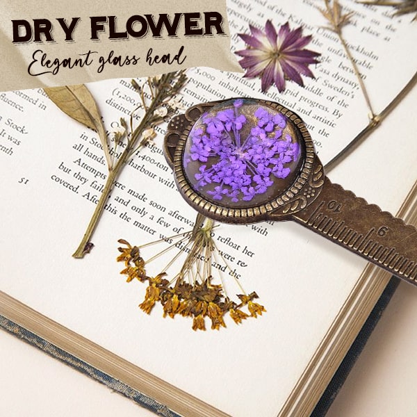 Vintage Dry Flower Ruler Bookmark